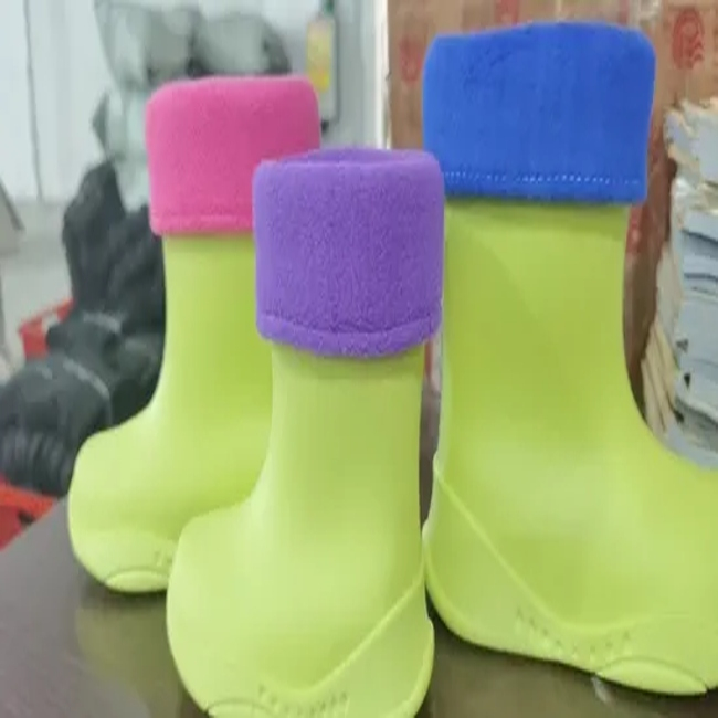 Fashion Adult Knitted Welly Boot Socks Fleece Rain Boot Liners