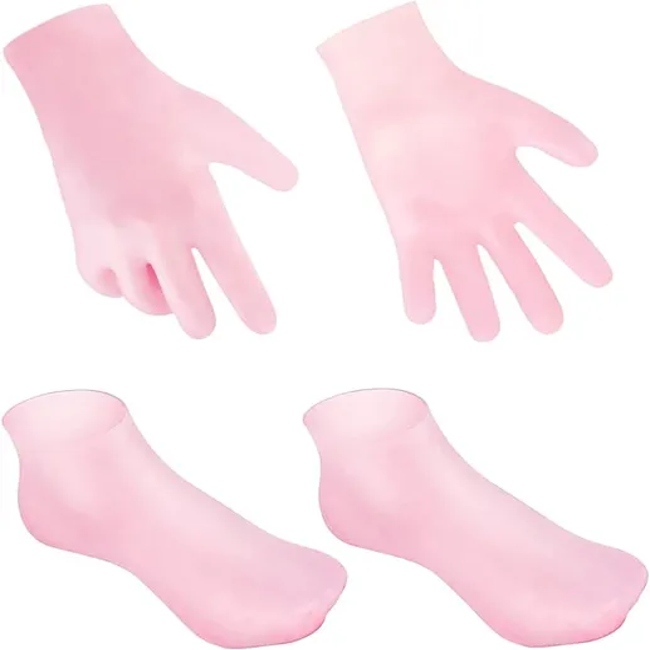 Silicone Moisturizing Socks & Gloves for Intensive Hydration, Roughness Relief & Callus Treatment, Hydrating Skin Care Socks for Dry