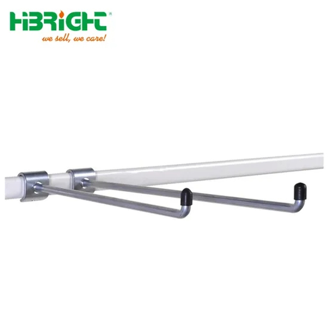 Supermarket U Shape Double Wire Euro Bar Shelves Display Hook