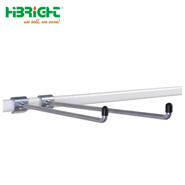 Supermarket U Shape Double Wire Euro Bar Shelves Display Hook