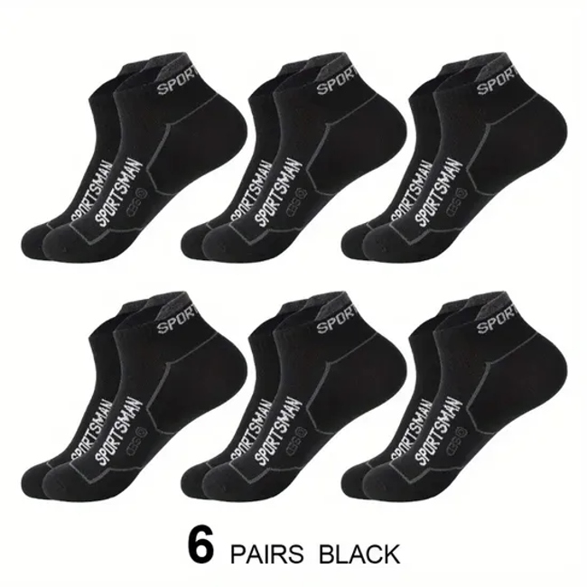 Pairs Ankle Sock Men′s Sweat-Absorbing Cotton Breathable Socks Jogging Moisture Wicking Socks