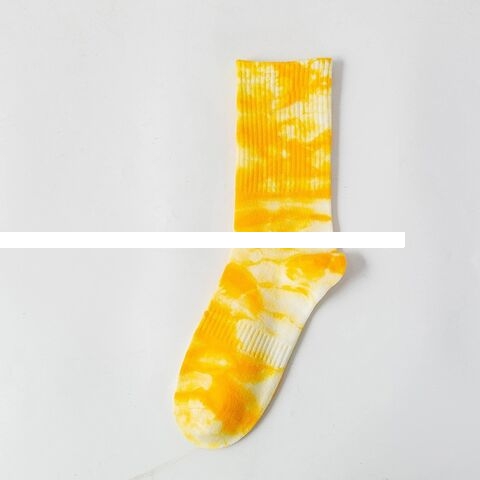 Custom Brand Men s Tie Dye Cotton Socks Knitted High Crew One Size Fits All for Summer Sports Logo on Cuff