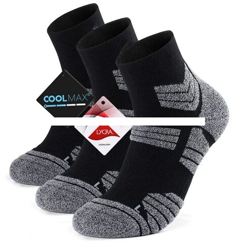 Athletic Running Sports Coolmax Moisture Wicking Seamless Socks for men