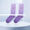 Wholesale Dip Dye Gradient Logo Embroidered Socks Women Ombre Trend Cotton Ribbed Crew Socks
