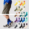 High Quality Man Spring Summer Breathable Anti odor Combed Cotton Socks Custom logo Gradient Color Sports Leisure Crew Socks