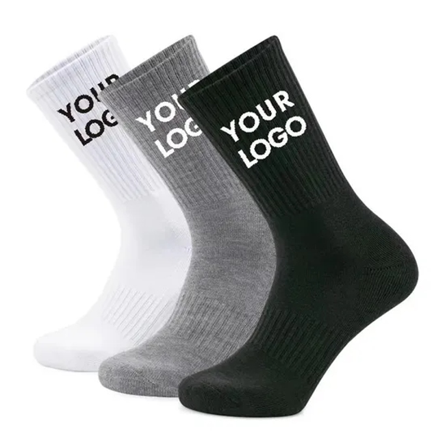 Low MOQ Premium Quality Manufacturer Logo Sweat-Absorbent Compression Sporty Luxury Athletic Packaging Brand Custom Men Women Sports Socks