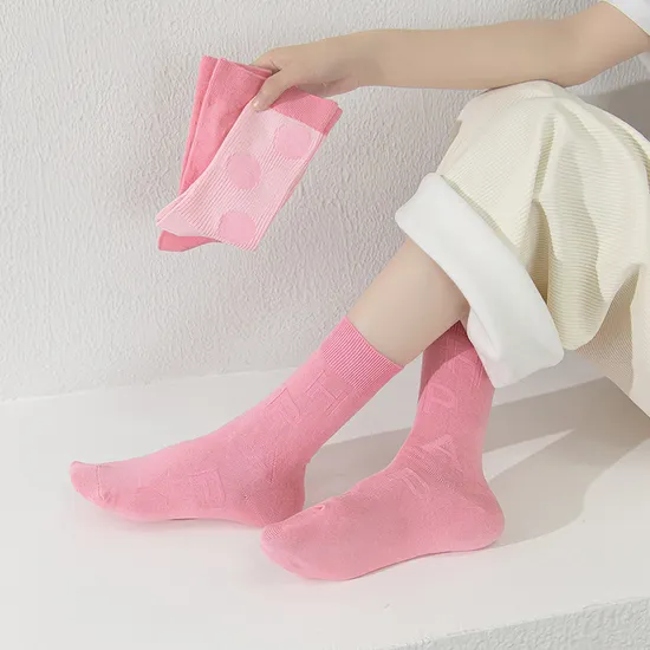 Stylish Compression Cotton Crew Socks for Women - OEM Logo