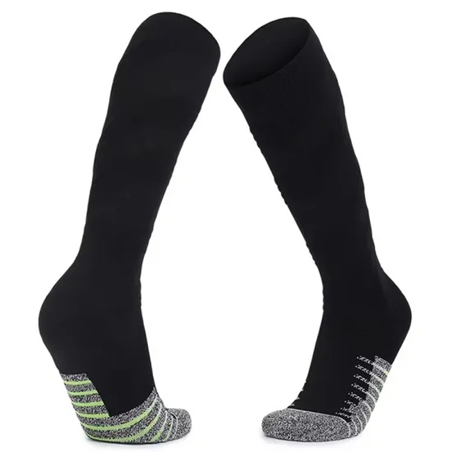 Cushion Padded Long Soccer Running Compression Socks 20-30mmhg