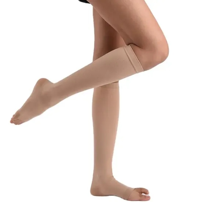 Medical Compression Calf Socks 23 to 32mmhg Open Toe for Varicose Veins Edema Dvt Recovery Circulation Support