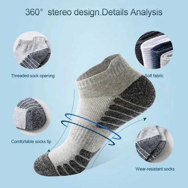 Customized Compression Short Socks Padded Golf Socks Sports Custom Thick Cushion Ankle Socks for Men