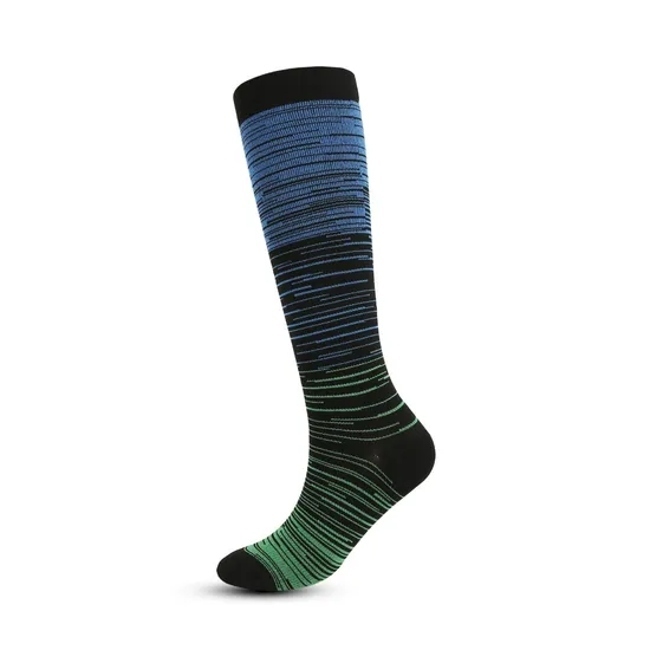Summer Sport Socks Gradient Long Tube Knee High Athletic Cushioned Compression Socks