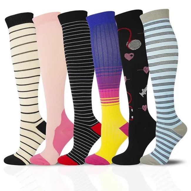 Wholesale 20-30mmhg Running Sport Socks Men Women Athletic Stocking Knee High Nurse Compression Socks