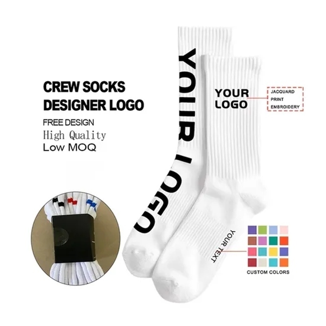 Free Design Logo Women Men Brand Packaging Athletic Comfortable Embroidery Stockings Compression Sports Custom Socks