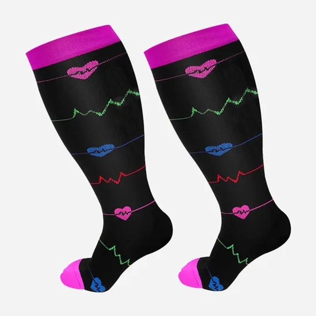 Hot Oversized Fat Men Women Compression Progressive Nylon High Stretch Socks