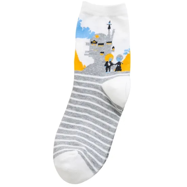 Free Mock-up & Samples Your Own Fashion Embroidery Jacquard Custom Logo Socks Unisex Cotton Mens Calcetin Crew Sport Socks