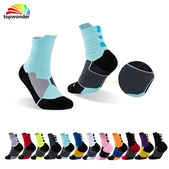 Customize All Types of Crew Cushion Terry Bottom Dry-Fit Running Athletic Sports Sock at Low Price and High Quality