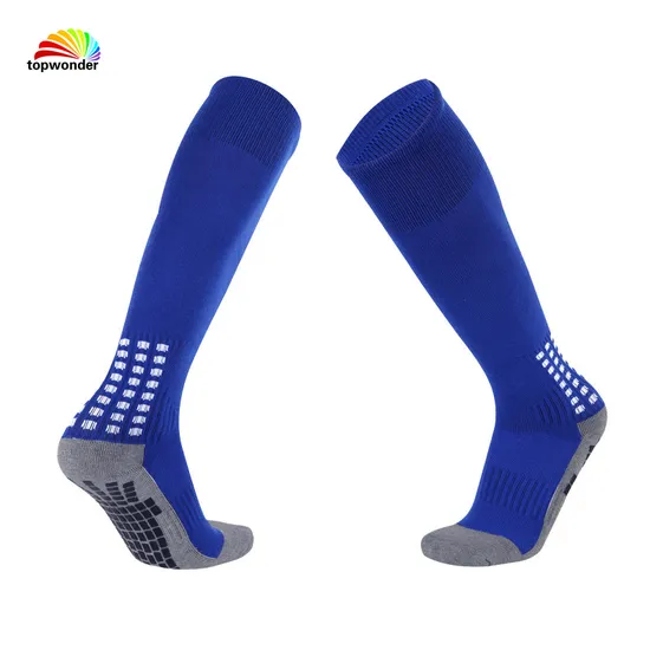 Customize All Sorts of Knee High Cushion Football Sports Sock with Terry and Grip Bottom at Low Price and High Quality