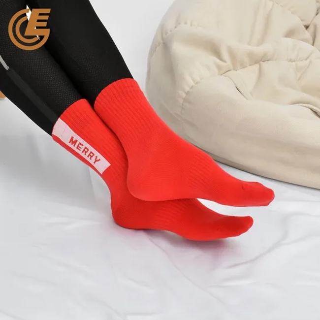 Qlm-320-10 Woman Red Cashmere Yoga Compression Thermal Socks