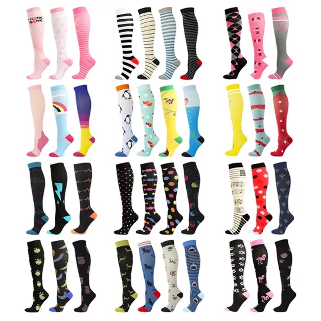 High Elastic Calf Compression Socks Running Socks Men and Women Summer Breathable Professional Marathon High Tube Sports Socks