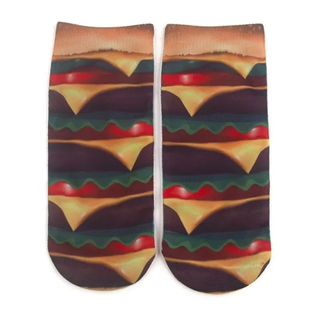 Funny Flip Flop Socks 3D Pattern Socks Sandal Socks Low Cut Ankle Silly Socks