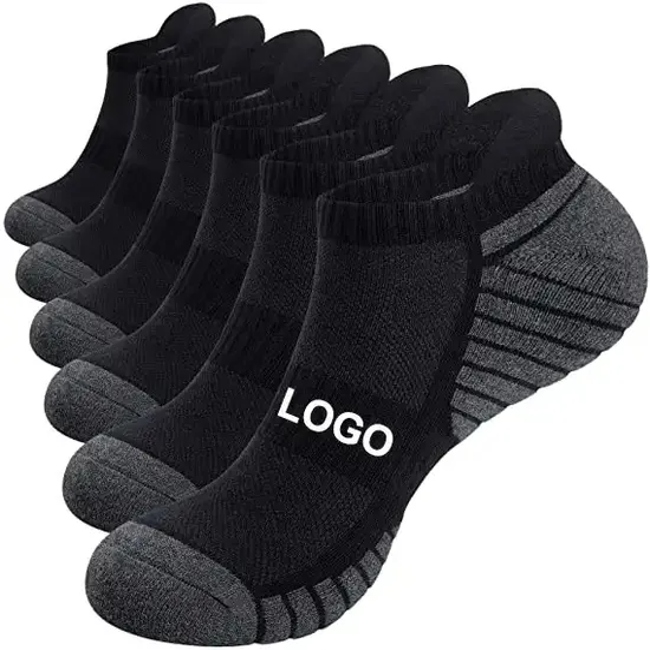 Custom Sport Running Athletic No Show Cushion Padded Moisture Wicking Socks