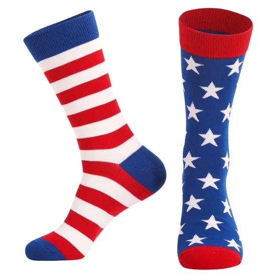 Customize All Sorts of Fashion Sport Sock Casual Sock Stripe USA Flag Sock in Many Designs, Colors, and Material