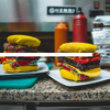 Trend crazy funny Hamburger crew cotton design socks