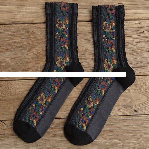 Small Fresh Garden Style Women s Combed Cotton Crew Socks Japanese Fashion Tulip Stockings Women s Socks