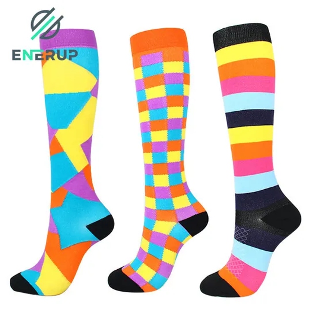 Enerup Calf Compressive Soccer Decompression Leggings Crew Knee-High Socks