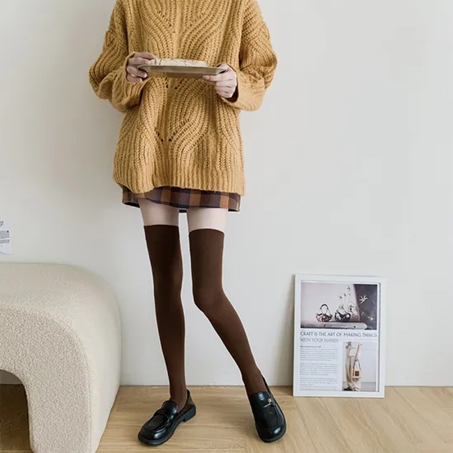Socks Combed Cotton Compression Socks Women′s Long Thin Long Leg Socks Women Pantyhose