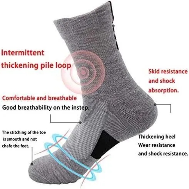 Wholesale High Quality Basketball Socks Men′s Outdoor Athletic Crew Socks Cushioned Thick Sports Non Slip Long Compression Socks