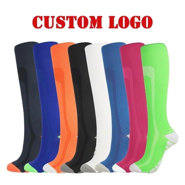 2024 High Quality Unisex Solid Color High Professional Compression Socks Custom Design Logo Socks for Man and Woman