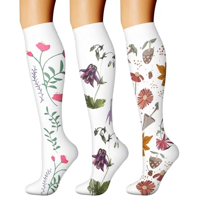 Charmking Custom Logo Hot Selling Compression Socks for Women Ladies Men Unisex Best Support for Athletic Running Cycling Sports