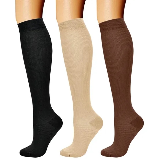 Charmking Custom Logo Hot Selling Compression Socks for Women Ladies Men Unisex Best Support for Athletic Running Cycling Sports