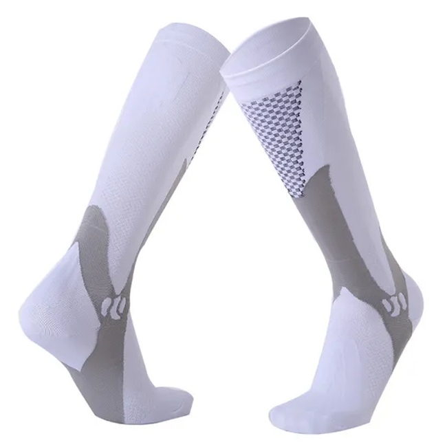 Custom OEM High Quality Print Outdoor Knee Height Print Pressure Socks Cycling Running Athletic Compression Socks