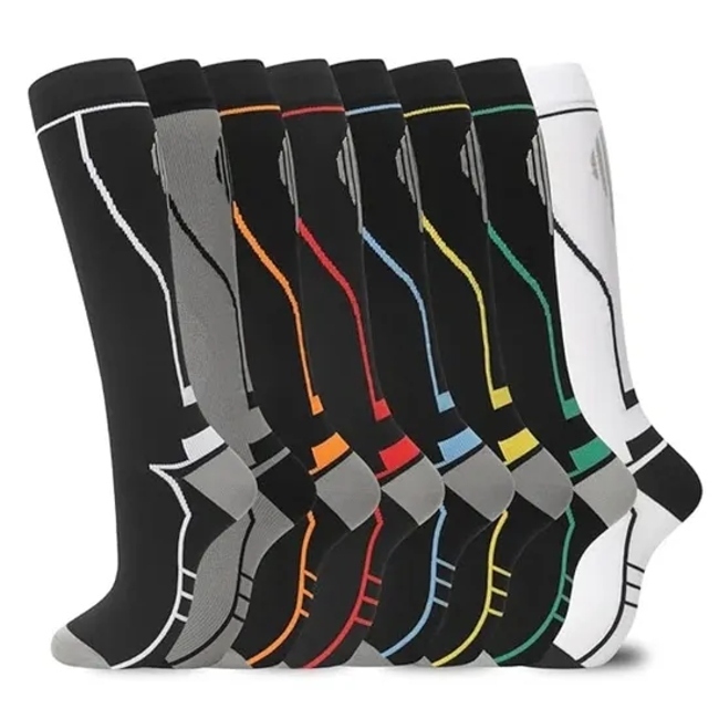 Compression Custom High Quality Wholesale Cotton Knee High Gym Sports Athletic Branded Packaging Factory Designer Logo Men Women Socks