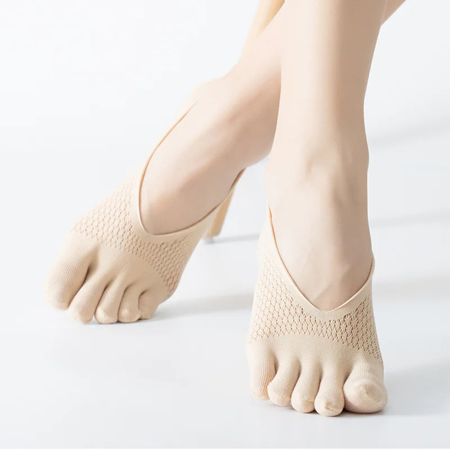 Light Customization Five Finger Socks Slippers Yoga Ladies Velvet Summer Stockings Short Mesh Breathable Invisible Shallow 
