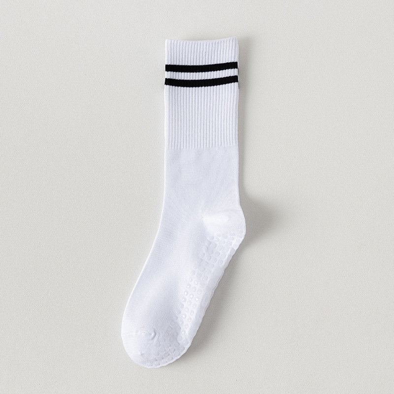 wholesaler New Socks Candy Color Striped Yoga Cotton Mid-calf Bottom Non-slip Pilates Socks Indoor Gym Dance Fitness Sports 