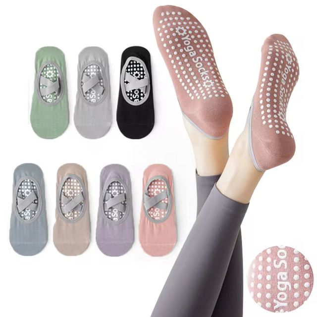 new arrival Bandage Yoga Socks for Women Pilates Ballet Dance Cotton Socks Non-Slip Woman Sport Sock Gym Workout Slipper 