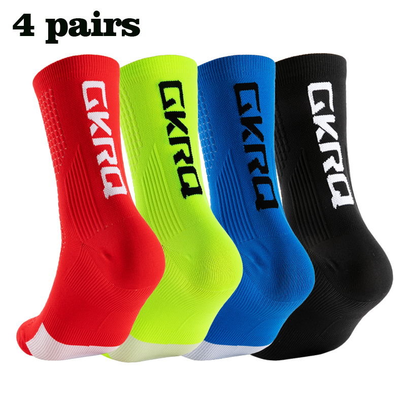 high-grade GKRQ New Cycling Socks Bike Nurse Compression Road Bike Running Mtb Knee-high White Sports Funny Brand 