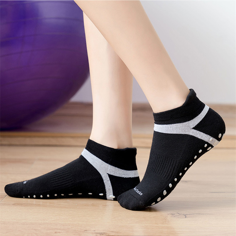 Sale Yoga Socks for Women Cotton Silicone Anti-slip Ballet Pilates Sock No-Show Backless Breathable Bandage Dance Sport 