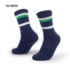 Custom Logo White Athletic Beach Tennis Socks Crew Striped Sport Badminton Socks