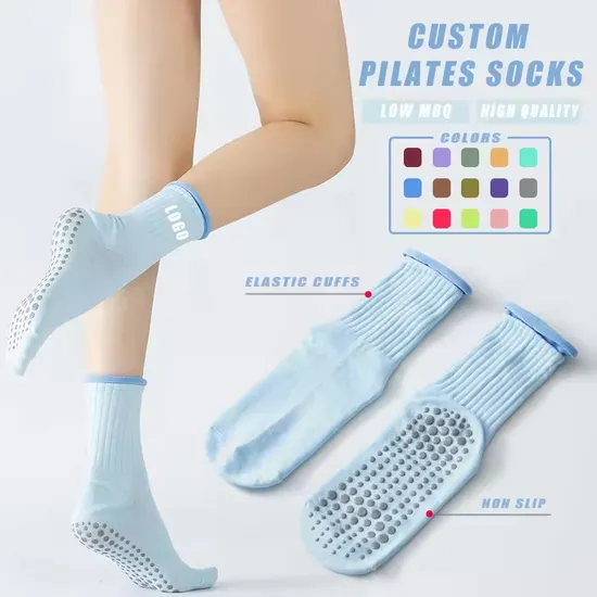 High Quality Custom Grip Pilates Socks Anti Slip Women Yoga Pilates Socks