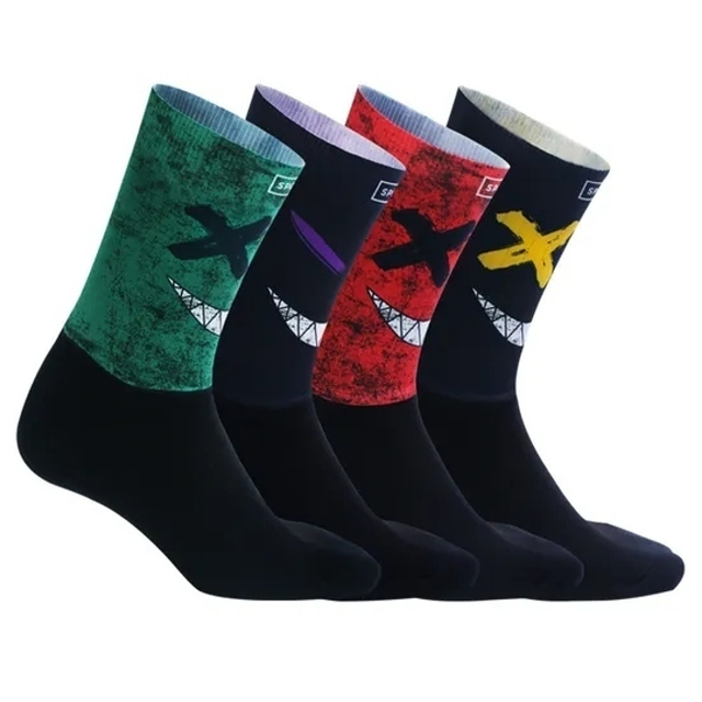Xianghui Breathable Outdoor Custom Patterns Running Sport Crew Men Cycling Socks