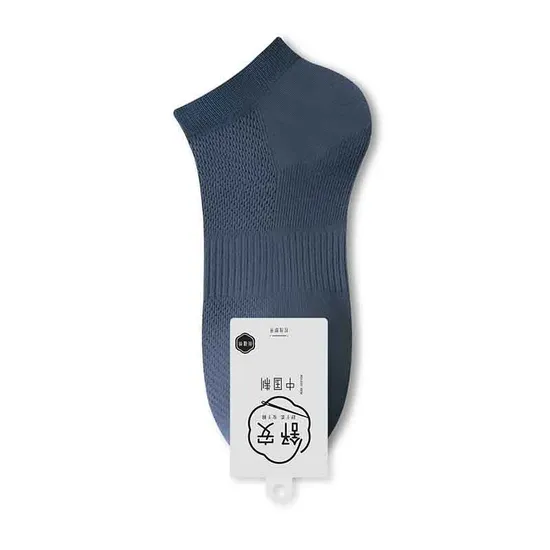 Custom Breathable Cotton Yoga Socks with Non-Slip Grip Men′s Pure Cotton Thin Boat Socks 7A Antibacterial, Deodorizing and No Heel Drop
