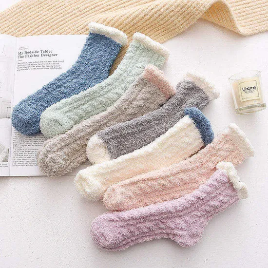 Custom Cartoon Children′s Solid Color Cotton Socks