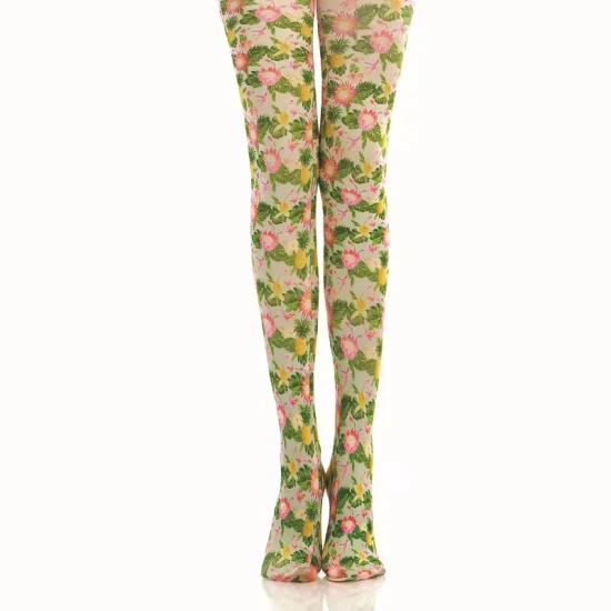 Cashmere 360 Digital Socks Custom Printed Lolita Pantyhose Flower Women Seamless Tights