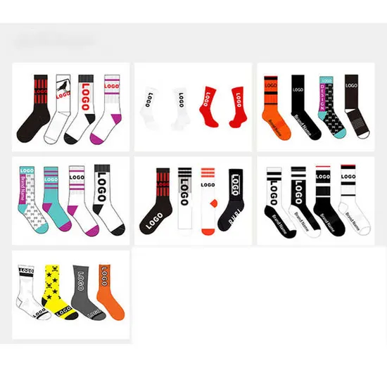 Custom Logo Packaging Anti Slip Grip Socks Non Slip Soccer Cotton Athletic Sport Football Crew Socks for Men