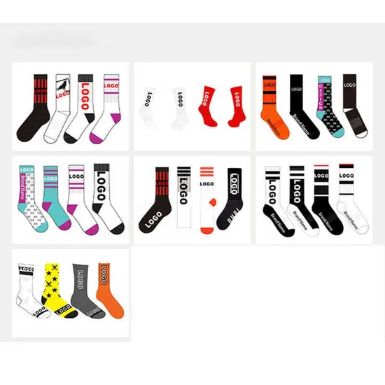 Custom Logo Packaging Anti Slip Grip Socks Non Slip Soccer Cotton Athletic Sport Football Crew Socks for Men