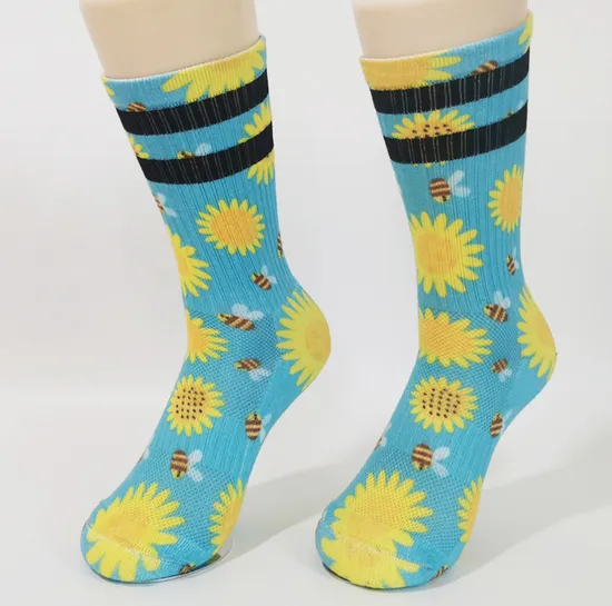 360 Mens Printed Socks Fashion Design Sublimation Custom 3D Printed Socks